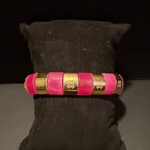 Rustic Cuff Pink and Gold Bracelet